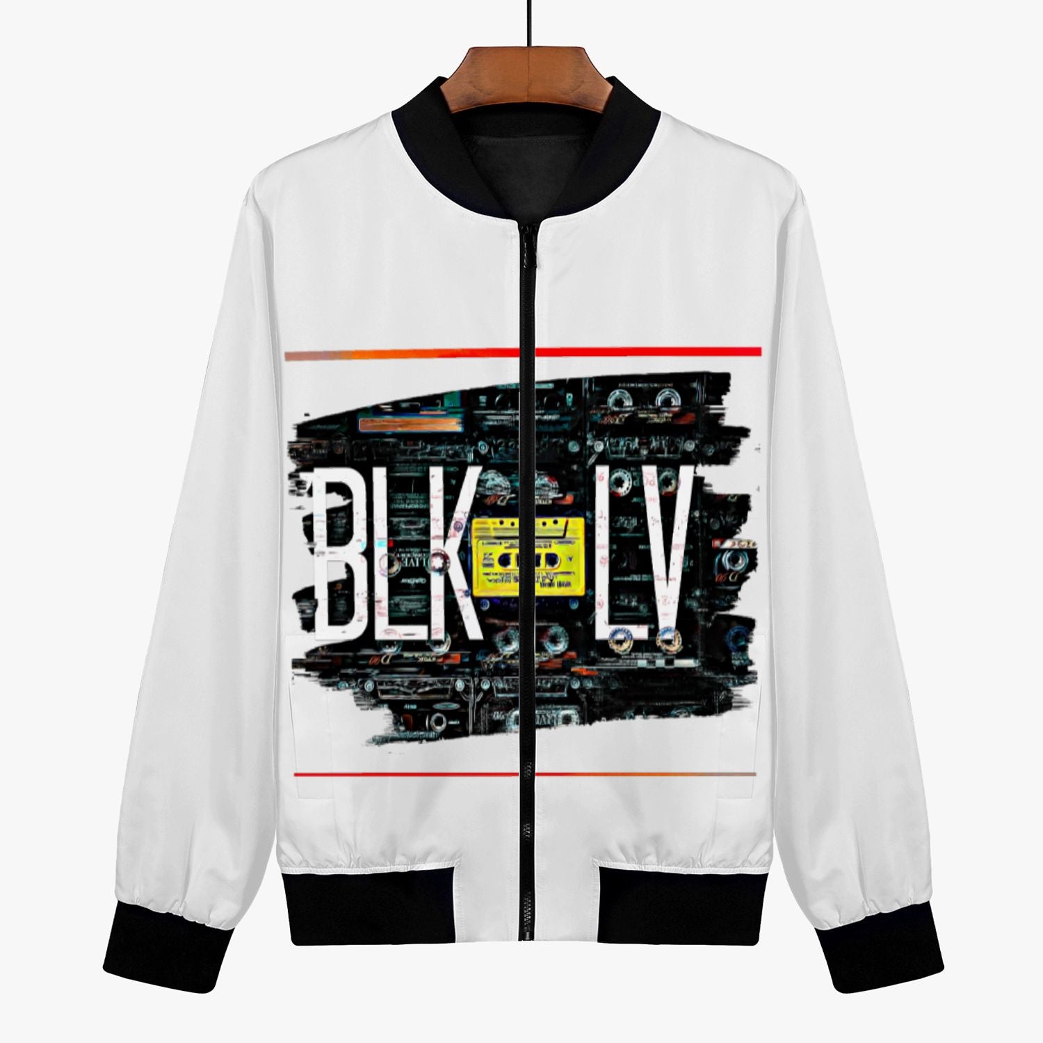 Cassette White Lightweight Bomber Jacket