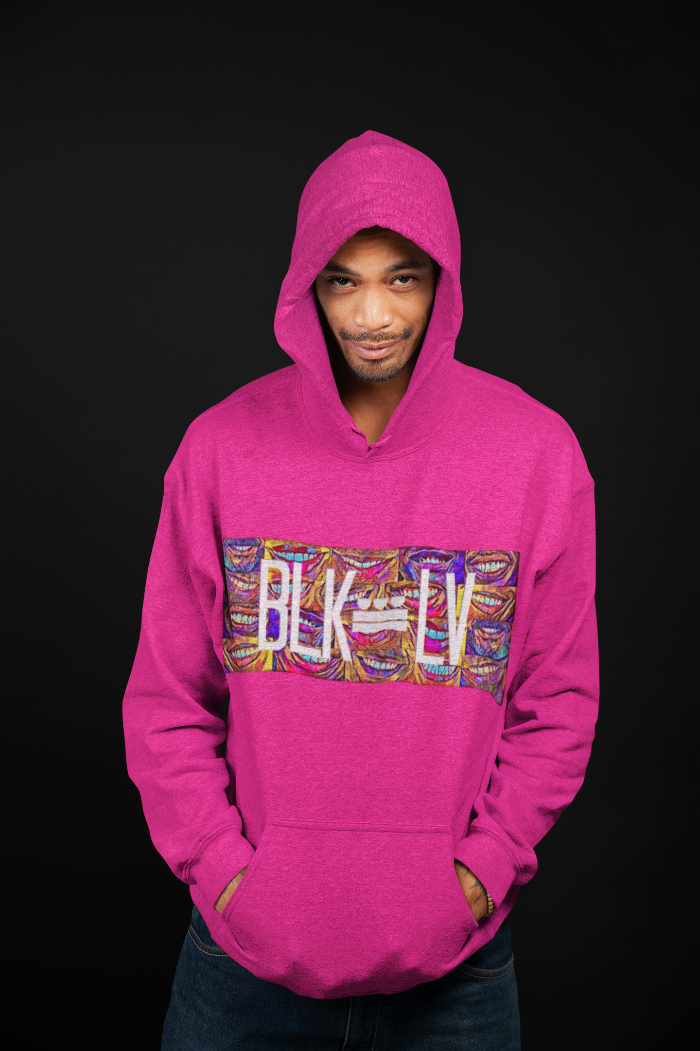 Florescent Men's Round Collar Hoodie