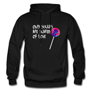 Only Suckas Heavy Blend Adult Hoodie - black