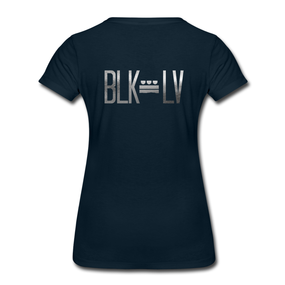 BLK LV DC Plate Women’s Premium Tee - deep navy