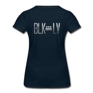 BLK LV DC Plate Women’s Premium Tee - deep navy