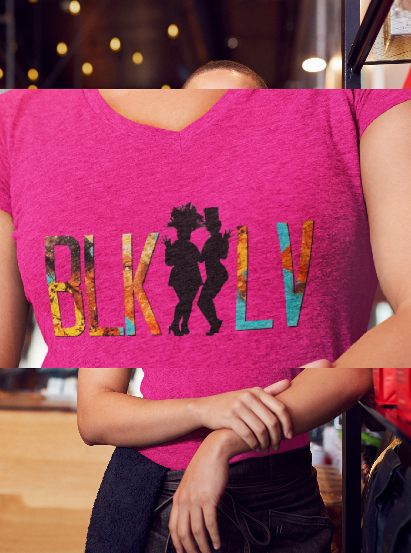 BLK BAPS LV Ladies V-Neck Tee
